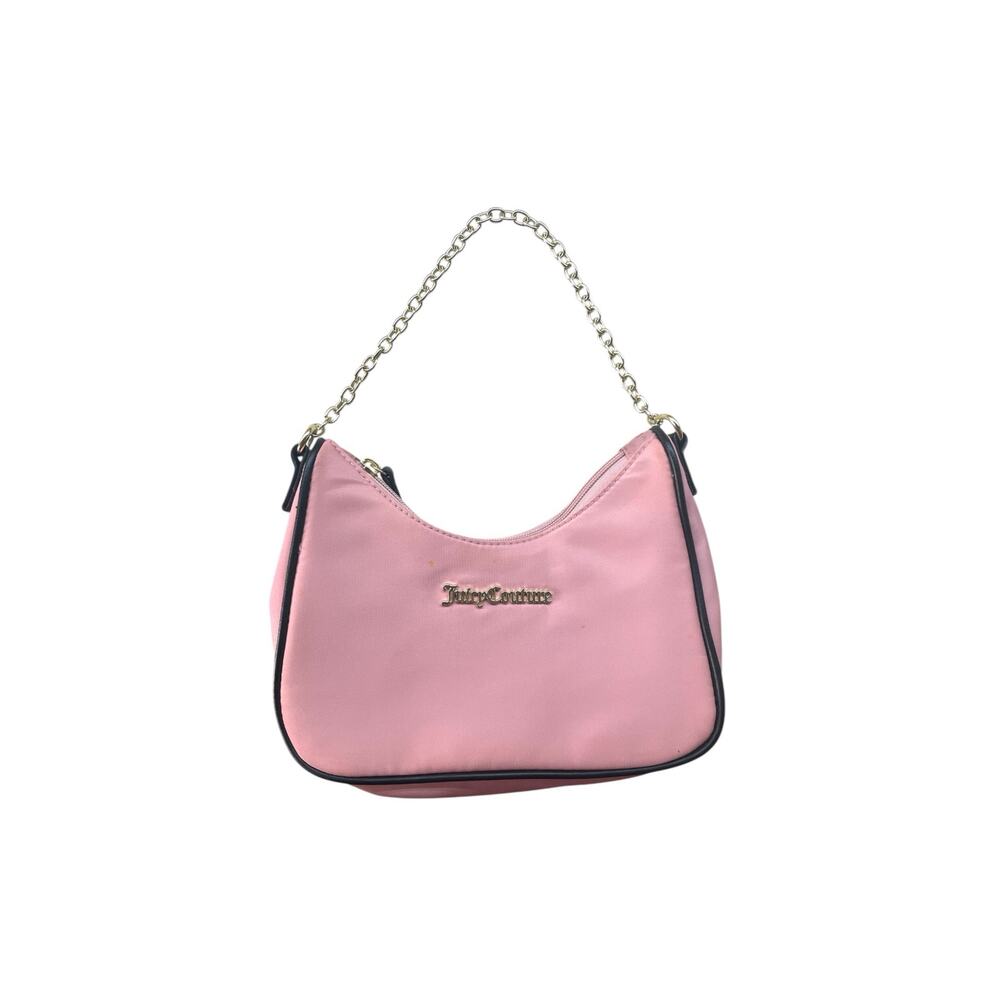 Juicy Couture Bag Purse Pink Mini Shoulder Gold Chain Strap Y2K Logo